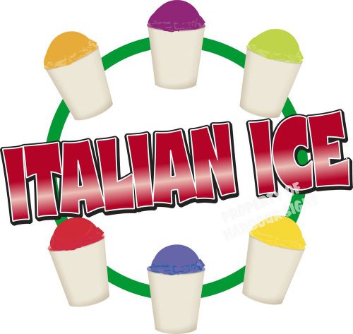 Italian Ice Decal 14&#034; Shaved Concession Trailer Cart Food Truck Vinyl Menu Sign