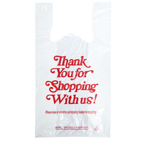 1/6 12x7x22 600/bx T-Shirt Carry Out Plastic Thank You Bags