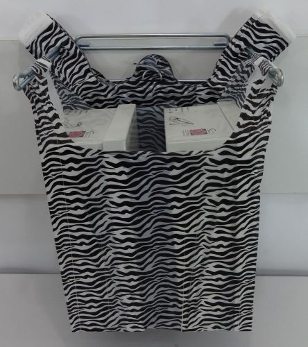 Zebra Print Design Plastic T-Shirt Shopping Bags Handles 11.5&#034; x 6&#034; x 21&#034;