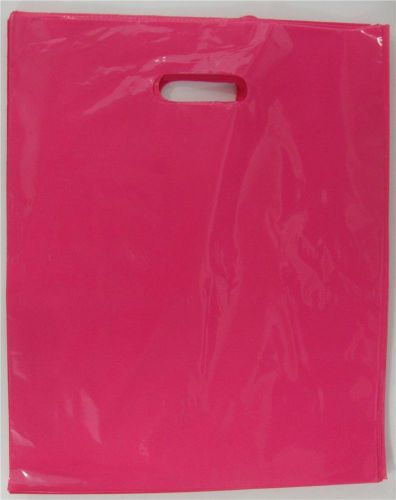 500 Qty. 12&#034; x 15&#034; Pink Glossy Low Density Merchandise Bag Retail Shopping Bags