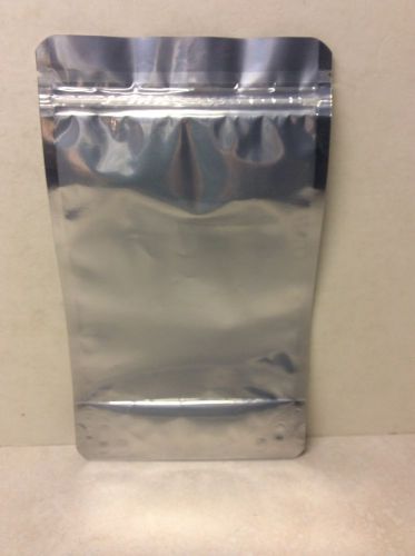 Lot of 1000- 6X10X1.75 -Silver Mylar Foil Stand Up Zipper Bags/Pouch-Coffee/Herb