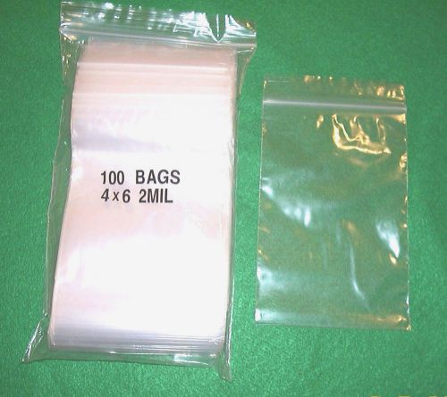 4 x 6 inch  ZIP LOCK BAGS  100 Clear zipper Storage Bags  Strong 2 Mils Thick