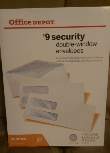Office Depot #9 Security Double Window Envelopes 500 Count