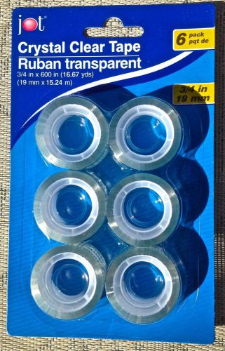 RUBAN TRANSPARENT CRYSTAL CLEAR TAPE 6 PACK 16.67 YDS/15.24 M