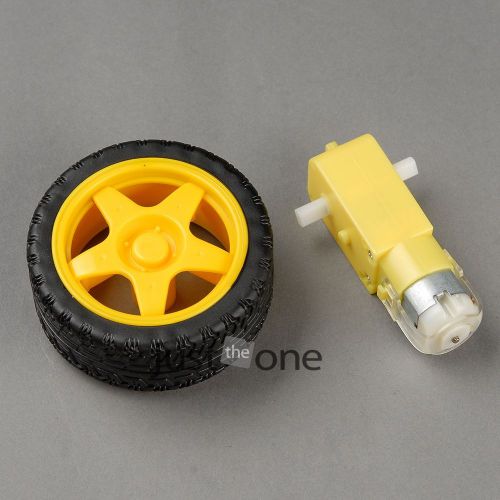 Arduino smart car robot plastic tire wheel with dc 3-6v gear motor for sale