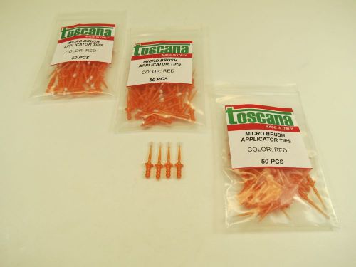 Brush Micro Applicators Tips Red Dental Kit /3 Pack 150 Pcs TOSCANA New