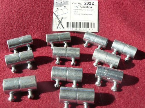 QTY 11:  Hubbell/Raco 1/2&#034; Coupling Catolog #2022 Set Screw type w/steel EMT