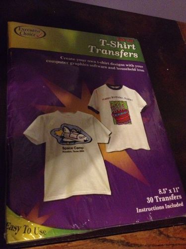 Ink Jet T-Shirt Transfers 30 Transfers 8.5&#034; x 11&#034;  NEW UNOPENED FREE SHIPPING