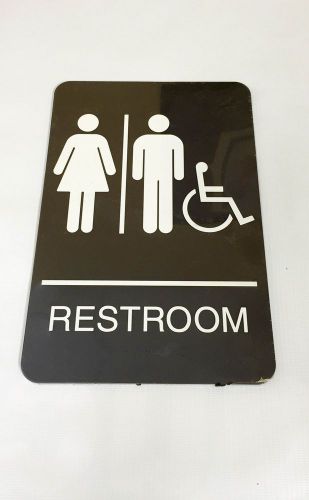 Black and White Unisex Restroom Sign - 6&#039;&#039; by 9&#039;&#039;