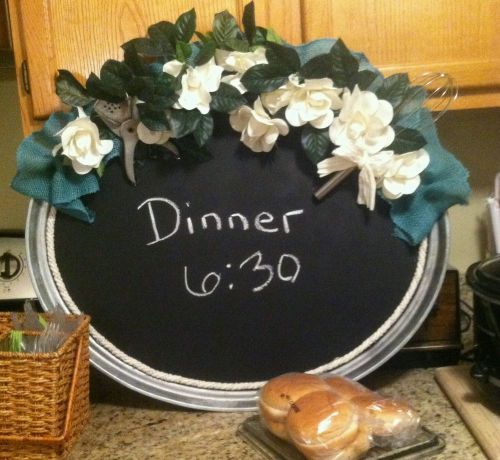 Large Chalkboard wall decor/Repurposed from Waiters Tray/Restaurant or home use