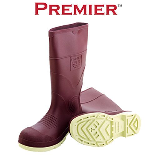 Tingley, 15&#034; PVC Knee Boot - Steel Toe - Chevron Plus® - Brick Red/Cream, 93245