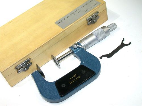 1&#034; TO 2&#034; DISC FLANGE .0001&#034; TOOTH TANGENT MICROMETER W/ CASE