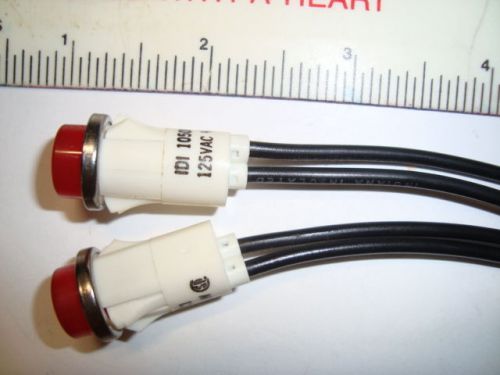 2 IDI Wire Lamp Assemblies Indicator 1050C1 125vac NOS 1/2 watt