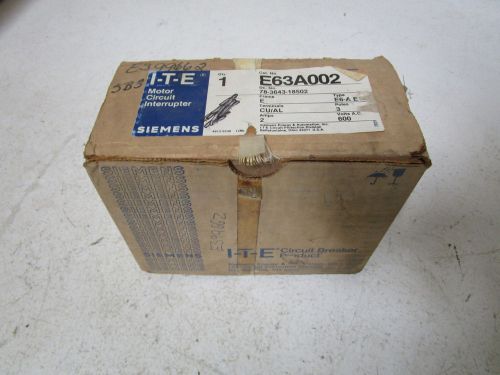 SIEMENS E63A002 CIRCUIT BREAKER *NEW IN A BOX*