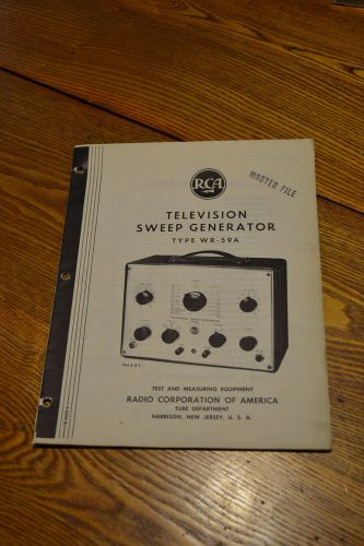 Rare Vtg. Rca Factory Manual Television Sweep Generator Type WR 59 A ham radio