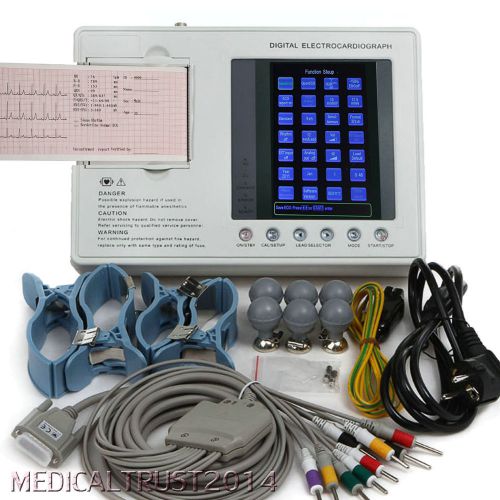 12-lead Digital 3-channel Electrocardiograph ECG EKG Machine w thermal printer