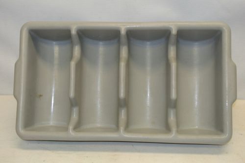 Used Vollrath 4 Compartment Grey Plastic Cutlery, Utensil, Flatware Holder Tray