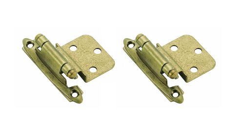 Pair of Amerock BP3428BB Self-Closing Burnished Brass Face Mount 2 3/4&#034; Hinges
