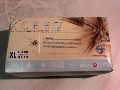 Lot of (9) ansell microflex xc-310-xl nitrile gloves x-large pf 230pk for sale