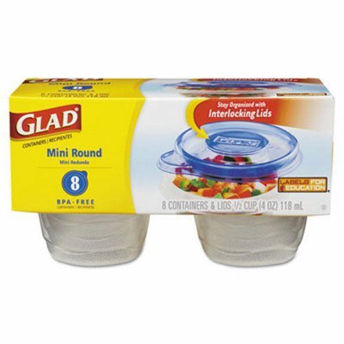 GladWare Mini Round Food Storage Containers, 4-oz,  8/Pk, 12 Pk/Ctn (CLO70240)