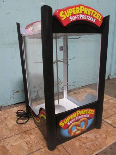 Commercial lighted heated counter top pretzel warming display case/merchandiser for sale