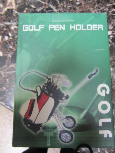 Golf Bag Pen Pencil Holder Cup with pens that are clubs Wheels move