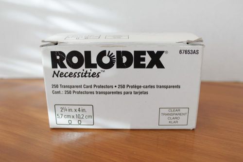 Rolodex Transparent Protectors 67653 AS Clear Sleeves ~250 Size 4&#034; x 2.25&#034; NIB