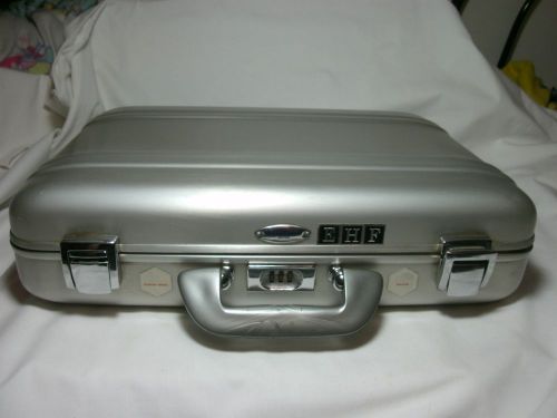 Zero halliburton silver aluminum vintage attache case briefcase combination lock for sale