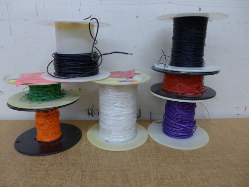 Assorted Teflon TFE insulated hook up wires. 7 partial spools