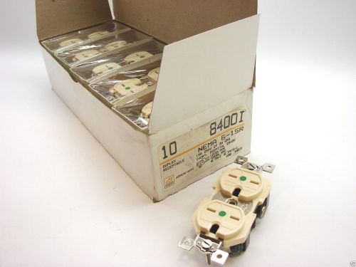Box 10 arrow-hart 8400i hospital grade receptacles nema 6-15r 250v 15a ivory t11 for sale