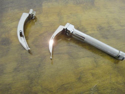 Laryngoscope Penlon Lighted with MAC 2 &amp; 3 Tips Blades = Wrks GR8 #2 AA Batt