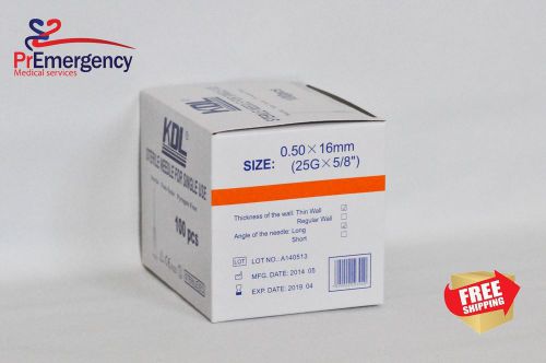Package of 100 * Disposable Sterile Needles Size 25G