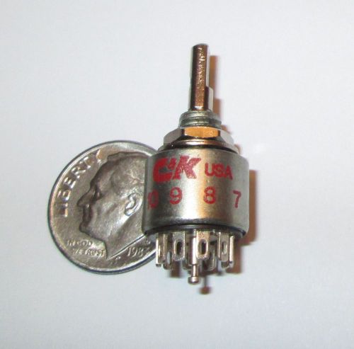 C &amp; k  miniature rotary switch 1/2&#034; od   sp-4 positions  nos for sale