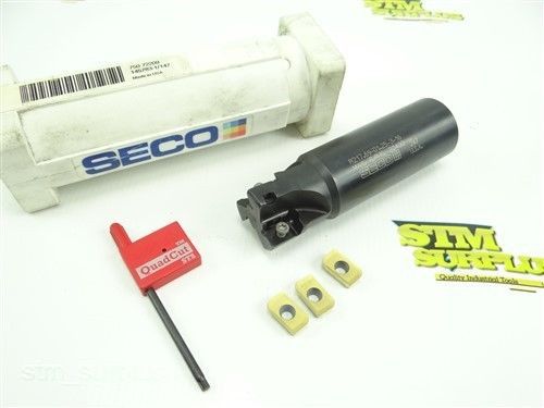 Seco indexable end mill  1-1/4&#034; cut w/ 1-1/4&#034; shank r217.69 01.25-3-16 +inserts for sale