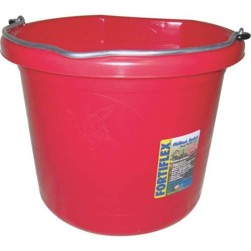 Red Flat-Sided Bucket FORTEX/FORTIFLEX Feeders and Waterers FB-124 R