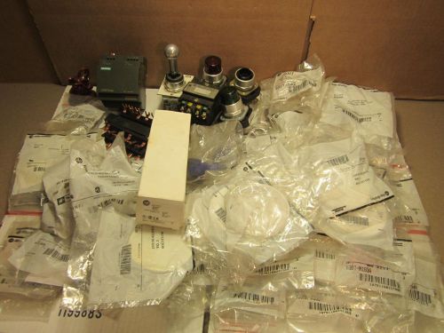 ALLEN BRADLEY ACCESSORIES LOT - 7 POUNDS OF MIXED ELECTRICAL SURPLUS