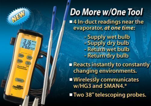 Fieldpiece wireless dual in-duct psychrometer sdp2 works with sman4 or hg3 for sale