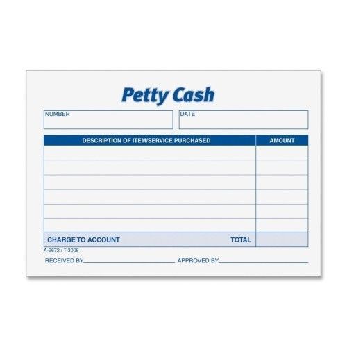 Tops Business Forms Received Of Petty Cash Slips, 50/Pad, 12/Pack