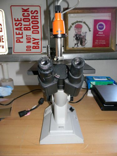 Carl zeiss 471203-9901 inverted microscope, 3.2x, 10x &amp; 20x, broken lamp support for sale