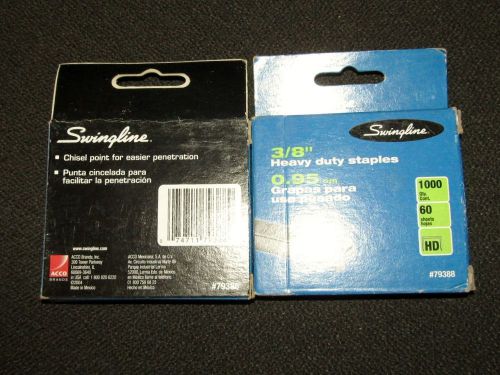2 boxes of Swingline 3/8” heavy duty staples #79388, 2000 Count