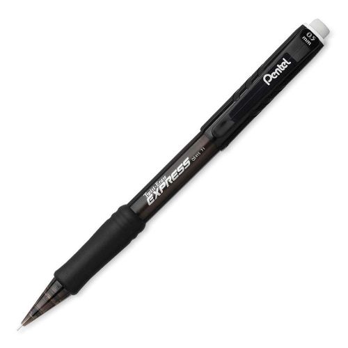 Pentel of america, ltd. mechanical pencil,refillable lead/eraser,.5mm, black for sale