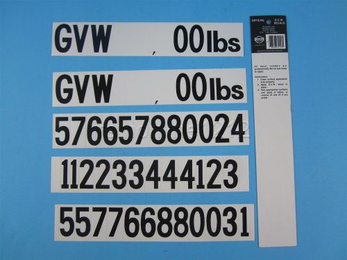 Barjan 045-18 Official Trucking Safety / Maintenance Decals, GVW , 00 lbs...