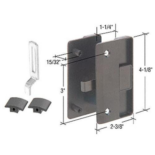 Black Sliding Screen Door Latch &amp; Pull with 3&#034; Holes 1/2&#034; Thick Columbia 4000