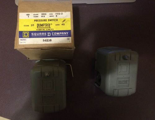 2 - Square D Pressure Switches, One NIB, Other Looks to Be New, Series B, 20-40