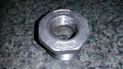 304 stainless steel reducing bushing. 1 1/4   x  3/4 npt new for sale