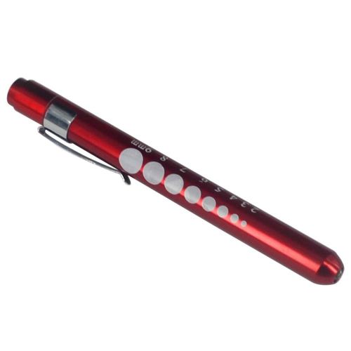 Pupil Gauge Reusable Penlight Pen Light Red Boxed