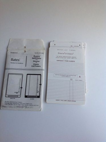 New/Sealed- BATES REFILL CARDS FOR DIRECTOR OR CLASSIC LIST FINDERS