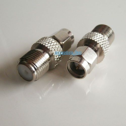 1Pcs F Female jack to SMA male plug center RF coaxial adapter connector Nickel