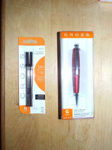 Cross edge gel ink pens red bnib with 2 free refills for sale