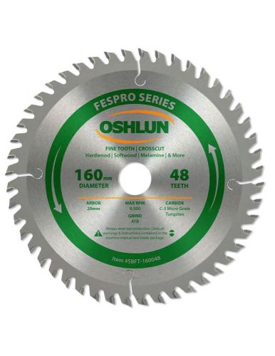 Oshlun sbft-160048 160mm 48t blade with 20mm arbor for festool ts 55 eq &amp; dws520 for sale